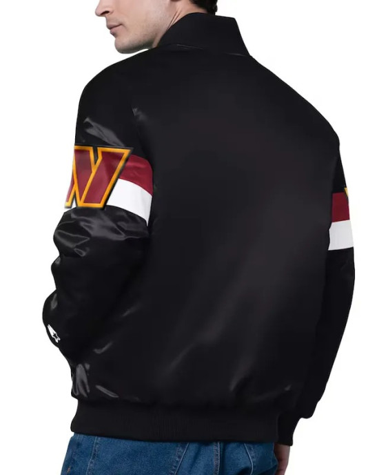 Washington Commanders Triple Option Varsity Satin Jacket