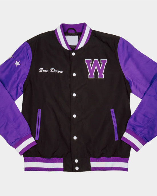 Washington Huskies Bow Down Two-Tone Bomber Jacket Washington Huskies Bow Down Two-Tone Bomber Jacket