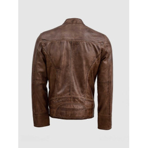 Waxed Brown Leather Jacket