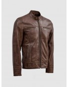 Waxed Brown Leather Jacket