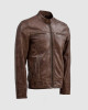 Waxed Brown Leather Jacket Waxed Brown Leather Jacket
