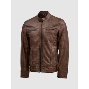 Waxed Brown Leather Jacket