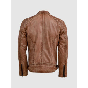 Waxed Distressed Leather Jacket