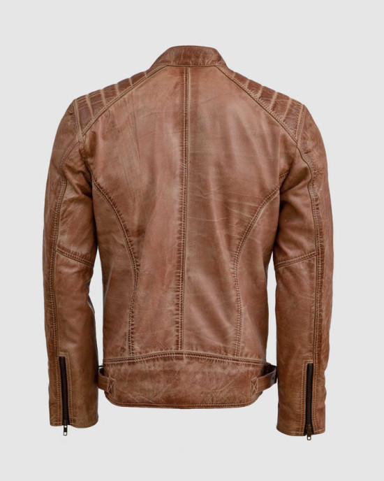 Waxed Distressed Leather Jacket Waxed Distressed Leather Jacket