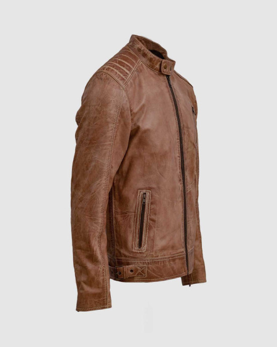 Waxed Distressed Leather Jacket Waxed Distressed Leather Jacket