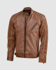 Waxed Distressed Leather Jacket Waxed Distressed Leather Jacket
