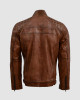 Waxed Tan Brown Leather Jacket Waxed Tan Brown Leather Jacket