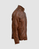 Waxed Tan Brown Leather Jacket Waxed Tan Brown Leather Jacket