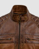 Waxed Tan Brown Leather Jacket Waxed Tan Brown Leather Jacket