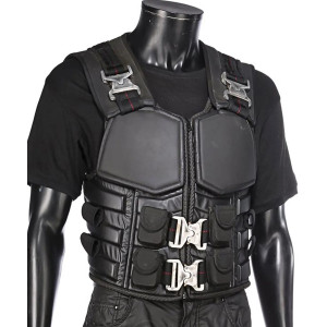 Wesley Snipes Blade Black Leather Buckle Vest