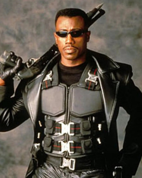 Wesley Snipes Blade Black Leather Buckle Vest Wesley Snipes Blade Black Leather Buckle Vest