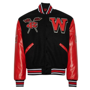 Winston Salem State University Black and Red Unisex Varsity  Jacket
