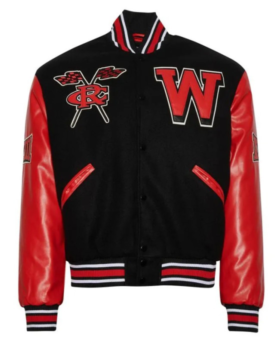 Winston Salem State University Black and Red Unisex Varsity  Jacket