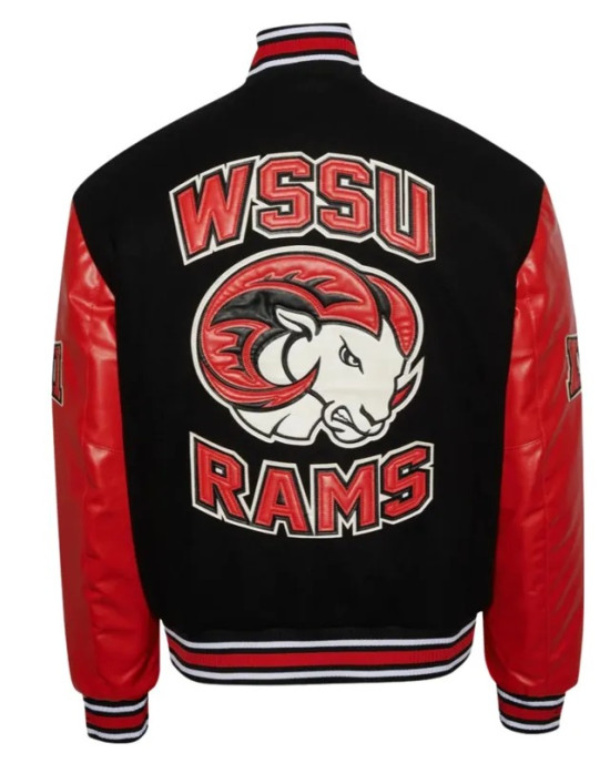 Winston Salem State University Black and Red Unisex Varsity  Jacket