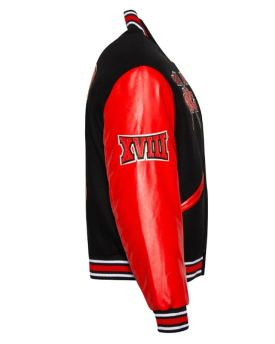 Winston Salem State University Black and Red Unisex Varsity  Jacket