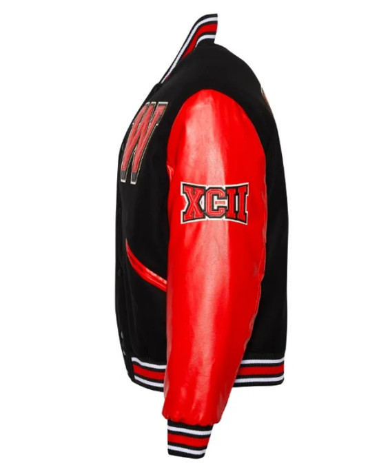 Winston Salem State University Black and Red Unisex Varsity  Jacket