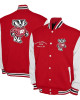 Wisconsin Badgers Fleece Cardinal and White Varsity Jacket