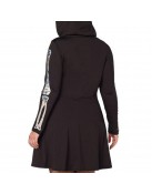 Women's Skeleton Bones Halloween Black Hoodie