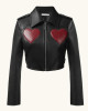 WWE Raw Liv Morgan Heart Cropped Black Leather Jacket WWE Raw Liv Morgan Heart Cropped Black Leather Jacket