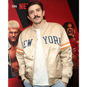 WWE Raw New York Knicks Andrew Schulz Gold Full-Snap Satin Jacket
