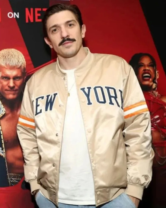 WWE Raw New York Knicks Andrew Schulz Gold Full-Snap Satin Jacket