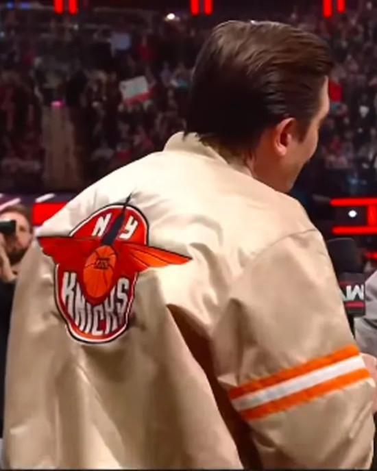 WWE Raw New York Knicks Andrew Schulz Gold Full-Snap Satin Jacket