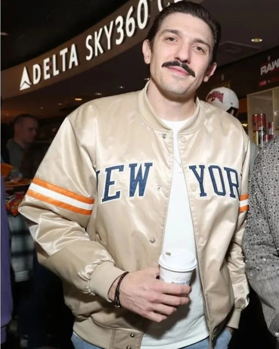 WWE Raw New York Knicks Andrew Schulz Gold Full-Snap Satin Jacket