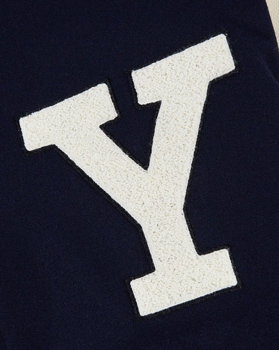 Yale University Navy White Wool Leather Varsity Jacket