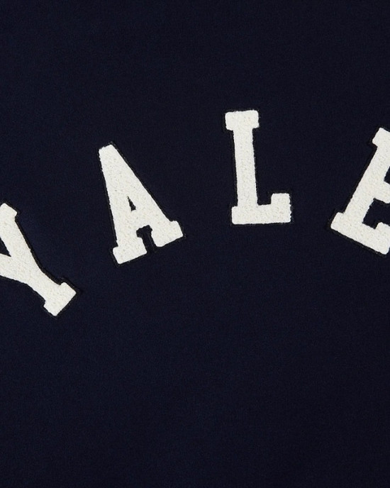 Yale University Navy White Wool Leather Varsity Jacket