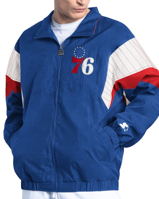 Yard Line Royal Philadelphia 76ers Full-Zip Jacket Yard Line Royal Philadelphia 76ers Full-Zip Jacket