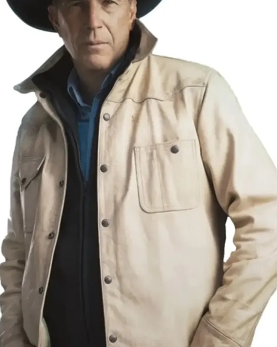 Yellowstone S05 John Dutton Cream White Cotton Jacket