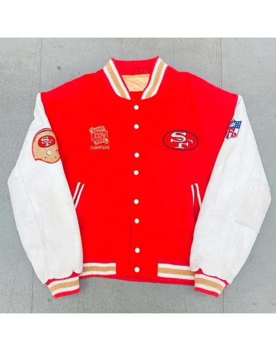 1990 Super Bowl XXIV Champions San Francisco 49ers Varsity Jacket
