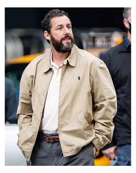 Adam Sandler Hustle Beige Cotton Jacket