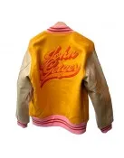 John Geiger Gold and Beige Varsity Jacket