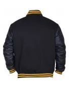 Mens Pittsburgh Pirates P Logo Baseball Majestic Varsity Black Letterman Bomber Jacket