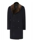 Men’s Reiss Brody Navy Blue Coat with Shawl Collar