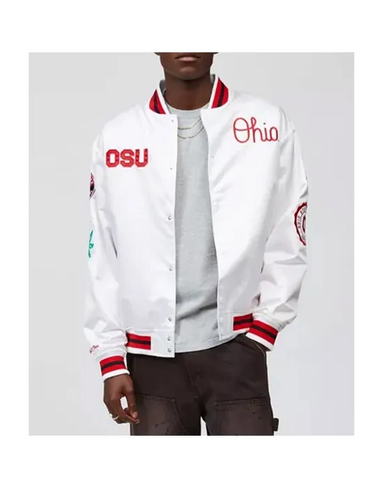 Ohio State University White Satin Jacket