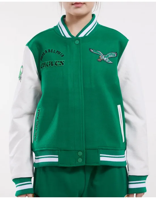 Philadelphia Eagles Retro Classic Green Wool Varsity Jacket