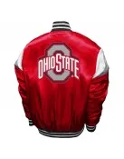 Scarlet Ohio State Buckeyes Power Red Satin Full-Snap Jacket