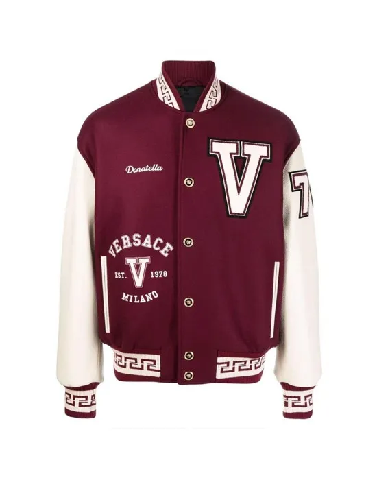 V Felted-Wool and Leather Varsity Jacket