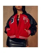 Women’s Chicago Bulls Cropped Varsity Jacket