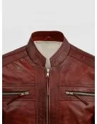 Burgundy Waxed Leather Jacket