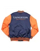 Langston University Navy and Orange Baseball Jacket