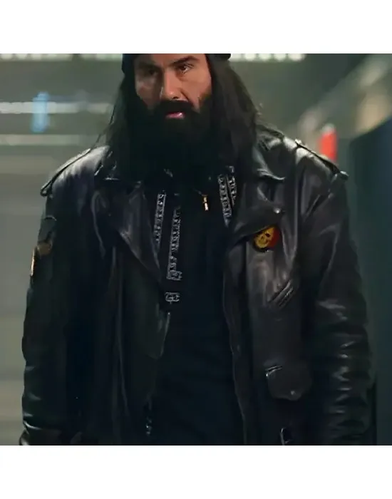 Sixty Minutes 2024 José Barros Black Real Leather Jacket